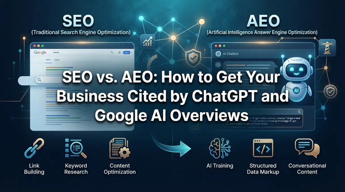 SEO vs. AEO: How to Get Your Business Cited by ChatGPT and Google AI Overviews
